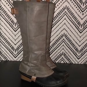 Sorel slimpack riding boot size 8 black and grey